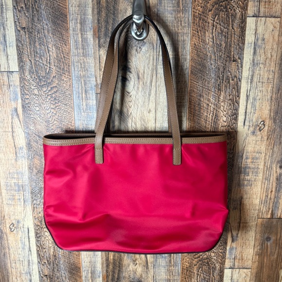Michael Kors Kempton Small Tote Bag Red Nylon Shoulder Bag Purse - Picture 4 of 10